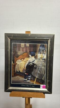 Little Boy in Hockey Equipment Print