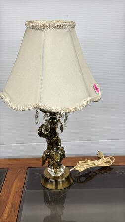 Brass Based Table Lamp with Prisims