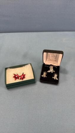Sterling Silver Matching Necklace & Earring Set