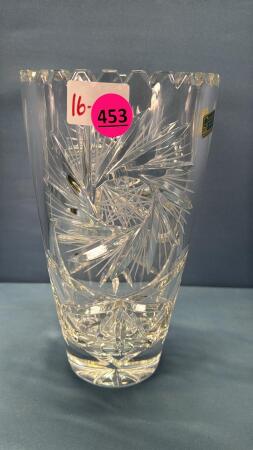 Pinwheel 10in High Lead Crystal Vase