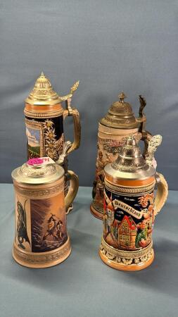 (4) Beer Steins