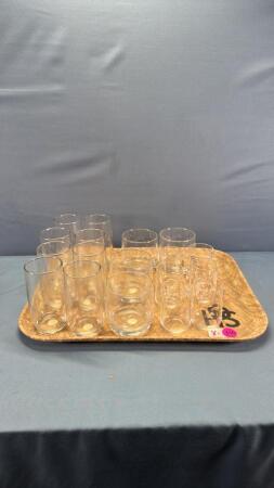 Tray of Unused Glass Tumblers