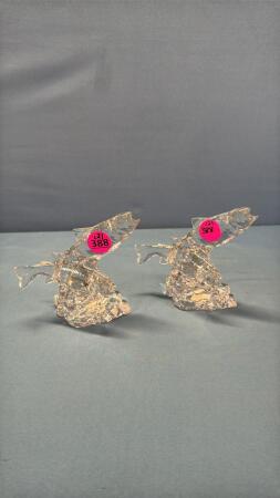 (2) Lead Crystal Fish Ornaments