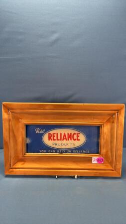 Framed Reliance Products Reprinted Sign