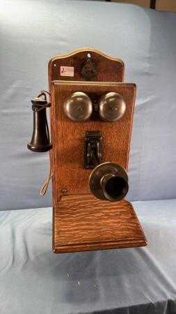 Century Long Oak Wall Phone