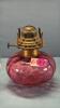 Cranberry Coin Dot Coal Oil Lamp for wall bracket - 3