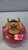 Cranberry Coin Dot Coal Oil Lamp for wall bracket - 4