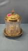 Ornate Glass Ice Bucket w/Footed Underplate & Lid