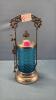 Pickle Cruet with Blue Glass Insert & Tongs