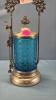 Pickle Cruet with Blue Glass Insert & Tongs - 2