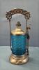 Pickle Cruet with Blue Glass Insert & Tongs - 4