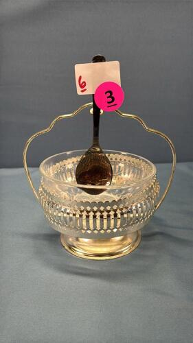 Jam Dish in Stand with Spoon