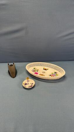 10in Lattice Bowl with Butterfly Motief