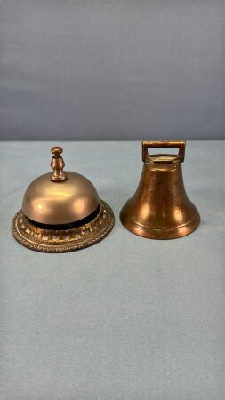 3.5in Counter Bell and a 2.5in Brass Sleigh Bell