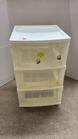 3 Drawer Plastic Storage Unit