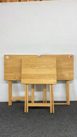 (3) Wooden Snack Tables - No Stand