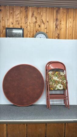 Cooey Round Metal Card Table & 4 Chairs