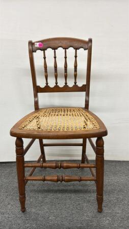 Wooden Chair with Caned Seat