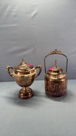 (2) Silver Plate Pieces
