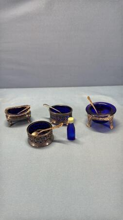 (4) Cobalt Blue Assorted Salt Cells