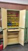 Wood Cabinet With Quantity of Nails and Plastic Bins - 4