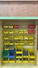 Wood Cabinet With Quantity of Nails and Plastic Bins - 5