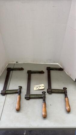 3- 10in Sliding Bar Clamps