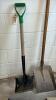 2 Square Mouth Shovels and Push Broom - 3