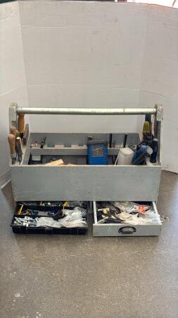 Wooden Carry All With Quantity of Tools