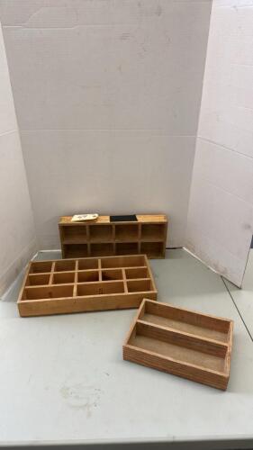 3 Wooden Organizer Trays