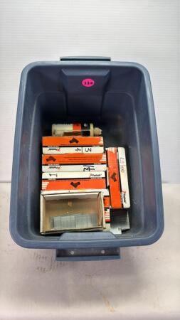 Plastic Tote & Qty of Passlode Finishing Nails