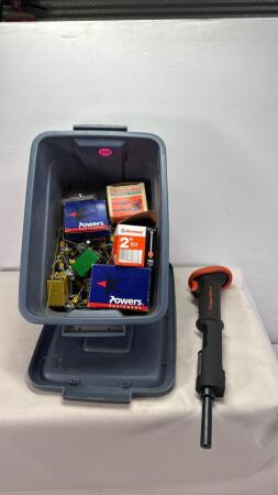 Ramset Tool & Qty of Ramsets & Tote