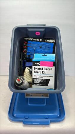 Printed Circuit Board Kit &Plastic Tote w/Contents