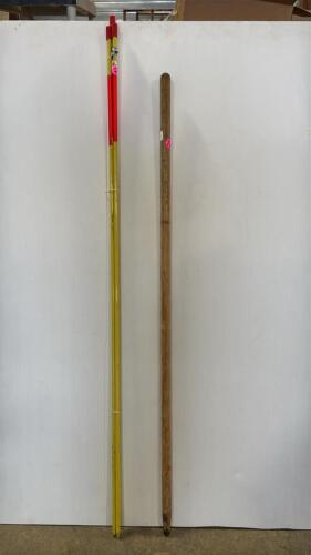 Broom Handle & (3) 60in Laneway Markers