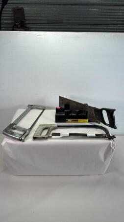 (2) Hack Saws with Spare Blades & Mitre Box