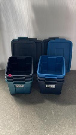 (6) Plastic Totes with Lids