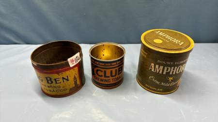 Big Ben, Club and Amphora Tobacco Tins