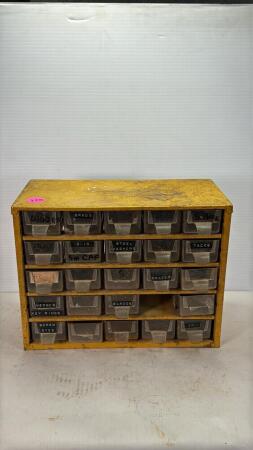 25 Drawer Parts Bin with Contents