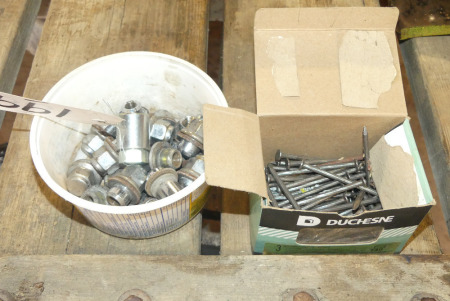 20 Lug Nuts & Part Box of 3in Nails