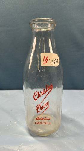 Christie's Dairy SS Square Quart Milk Bottle