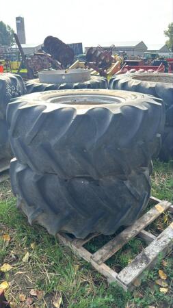 PAIR OF GOODYEAR 480/70R24 TIRES ON RIMS