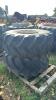 PAIR OF GOODYEAR 480/70R24 TIRES ON RIMS