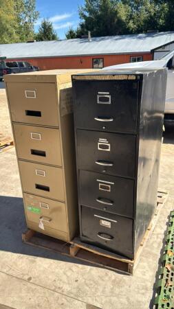 PAIR OF STEEL 4-DRAWER FILING CABINETS