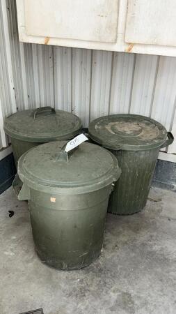 Lot of 3 Poly Garbage Cans