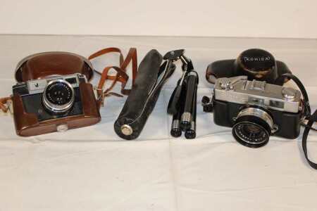 Vintage Cameras and Tripod