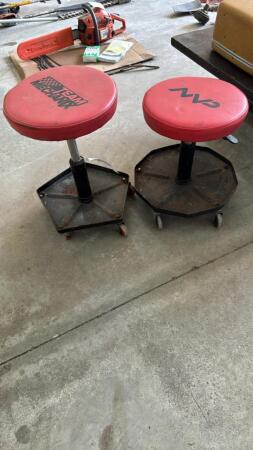 Pair of Rolling Mechanics Stools