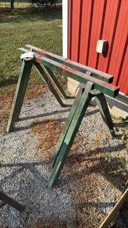 Pair of steel sawhorses