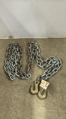 13FT LOGGING CHAIN WITH 2 GRAB HOOKS