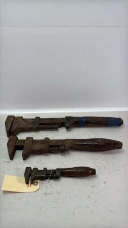 3 Vintage Pipe Wrenches