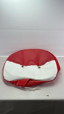 Red and White Tractor Seat Cushion Cover